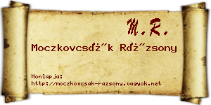 Moczkovcsák Rázsony névjegykártya